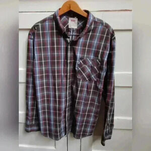Levi's Men's Plaid Cotton Blend Button Down Shirt | Size Large
